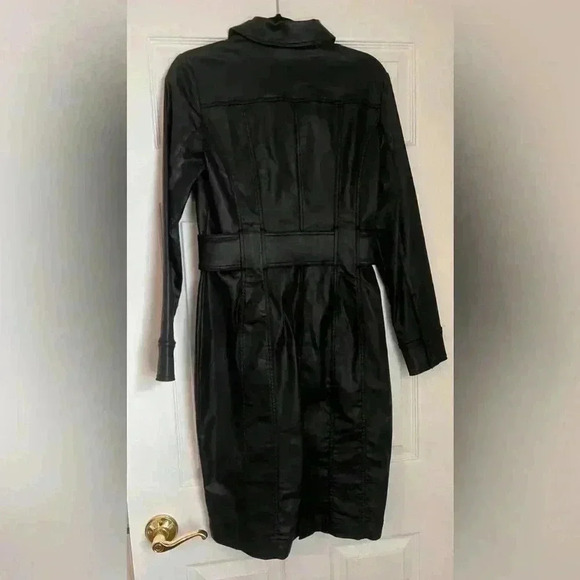 White House Black Market black womens coated denim dress - Picture 5 of 16